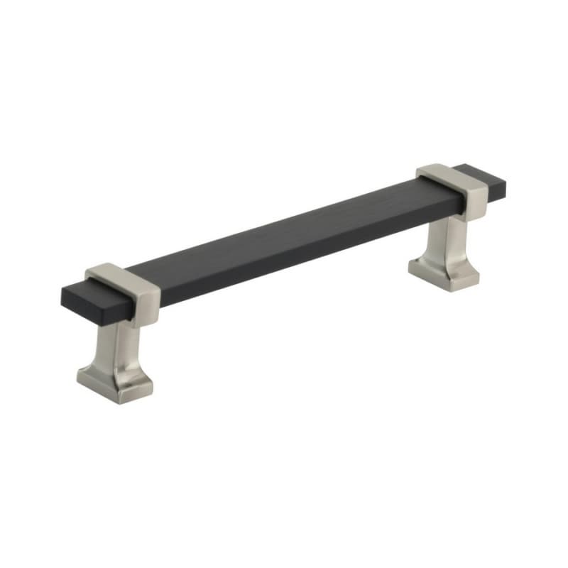 5-1/16" Overton Cabinet Pull, Brushed Matte Black/Satin Nickel
