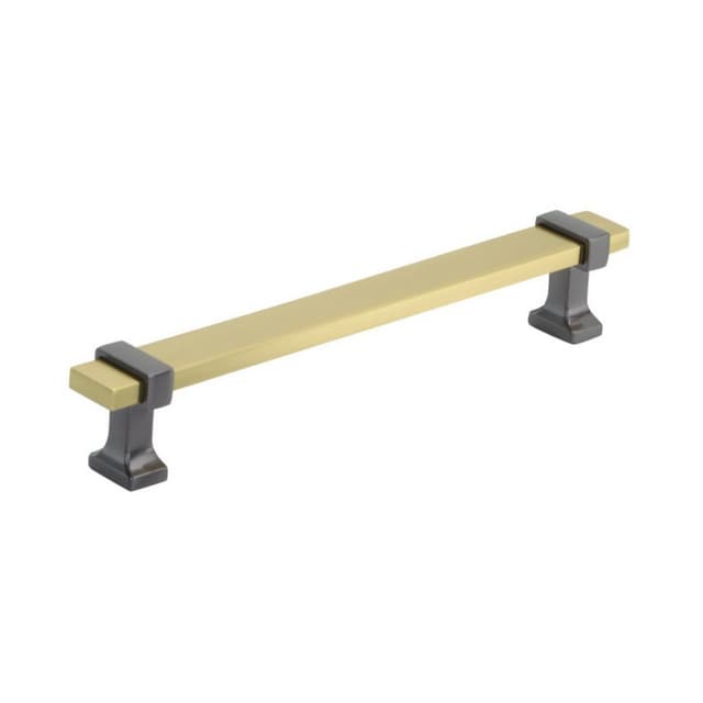 6-5/16" Overton Cabinet Pull, Brushed Gold/Black Chrome