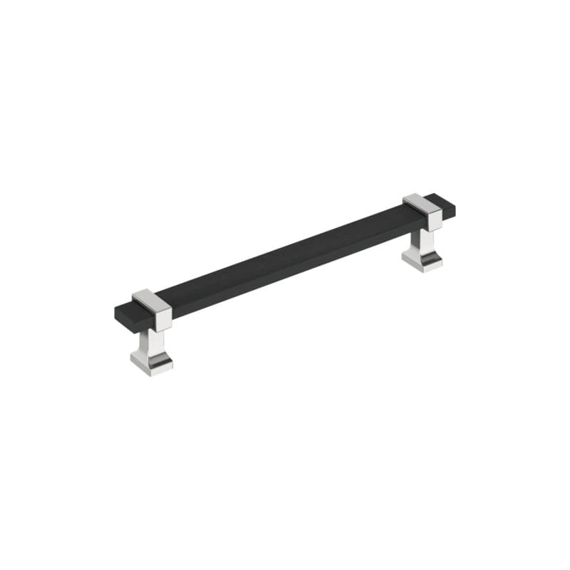 6-5/16" Overton Cabinet Pull, Matte Black/Polished Chrome