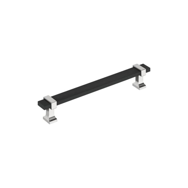 6-5/16" Overton Cabinet Pull, Matte Black/Polished Chrome