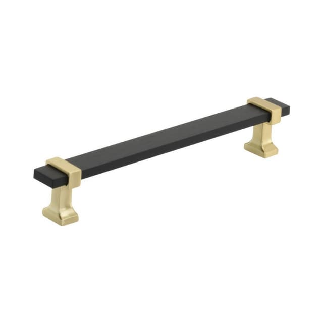 6-5/16" Overton Cabinet Pull, Brushed Matte Black/Brush Gold