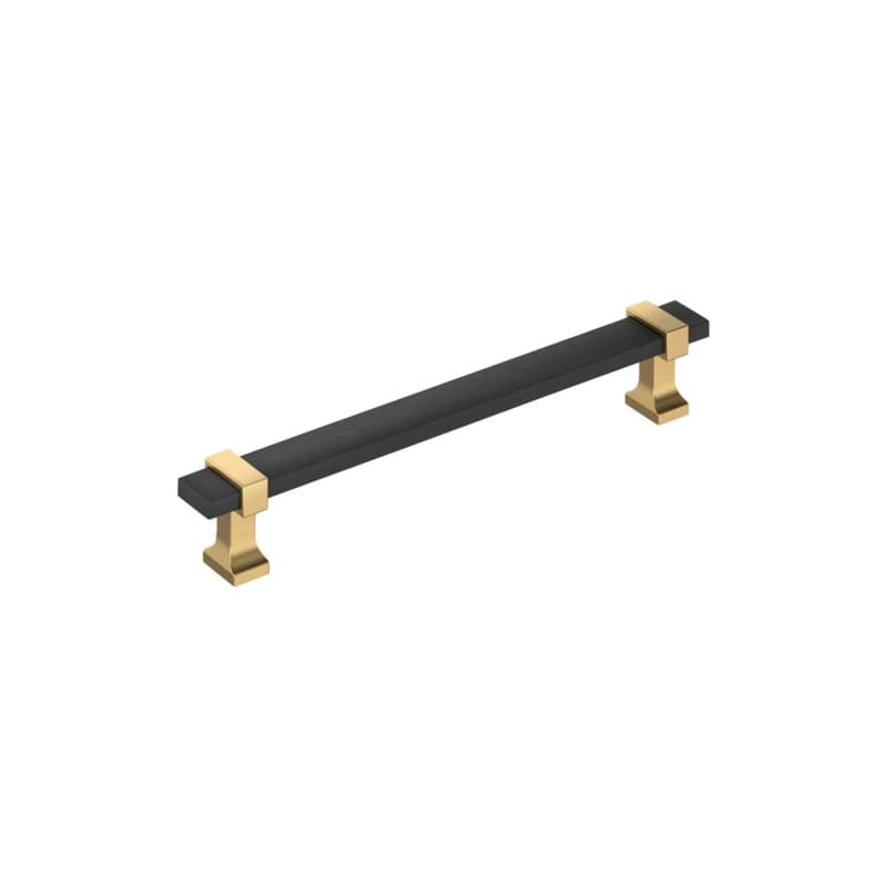 6-5/16" Overton Cabinet Pull, Matte Black/Champagne Bronze