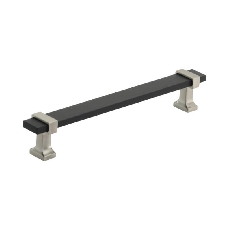6-5/16" Overton Cabinet Pull, Brushed Matte Black/Satin Nickel