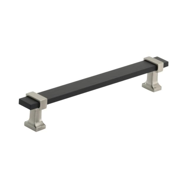 6-5/16" Overton Cabinet Pull, Brushed Matte Black/Satin Nickel