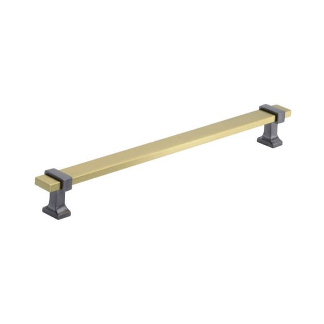 8-13/16" Overton Cabinet Pull, Brushed Gold/Black Chrome