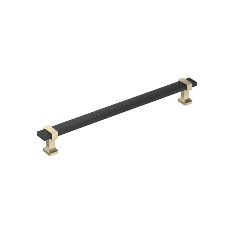 8-13/16" Overton Cabinet Pull, Matte Black/Golden Champagne