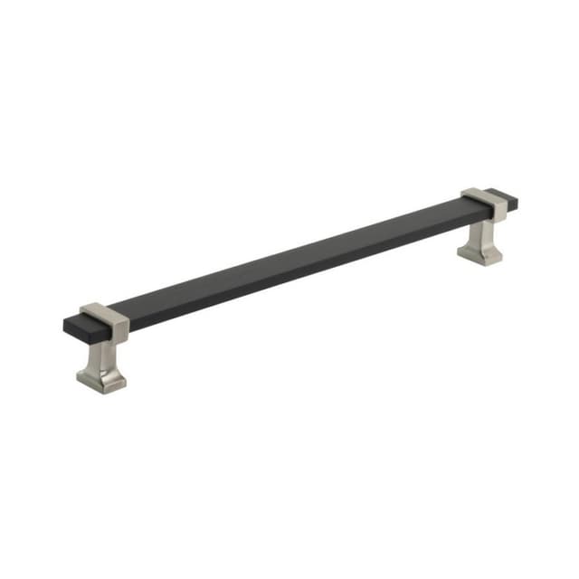 8-13/16" Overton Cabinet Pull, Brushed Matte Black/Satin Nickel