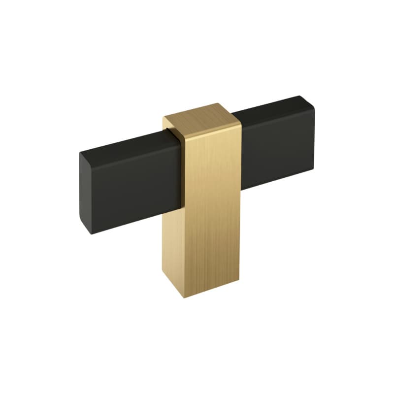 2-3/8" Mulino T-Handle Knob, Matte Black/Champagne Bronze