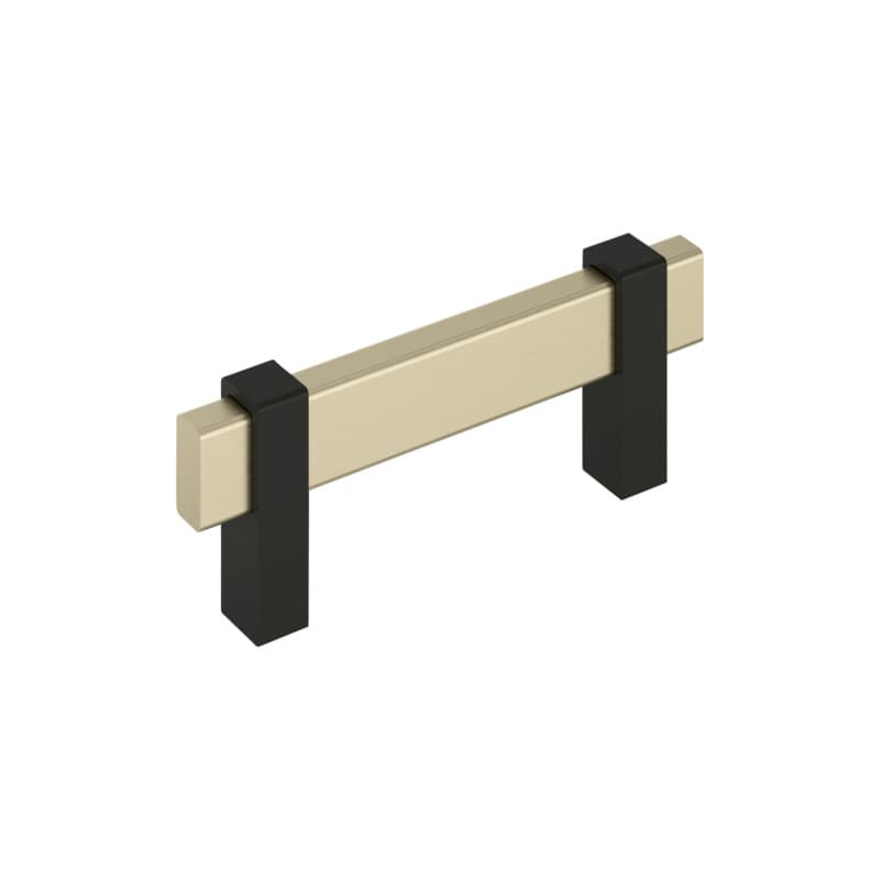 3" Mulino Cabinet Pull, Golden Champagne/Matte Black