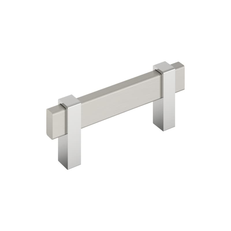 3" Mulino Cabinet Pull, Satin Nickel/Polished Chrome