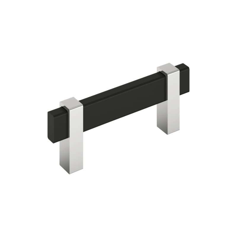 3" Mulino Cabinet Pull, Matte Black/Polished Chrome