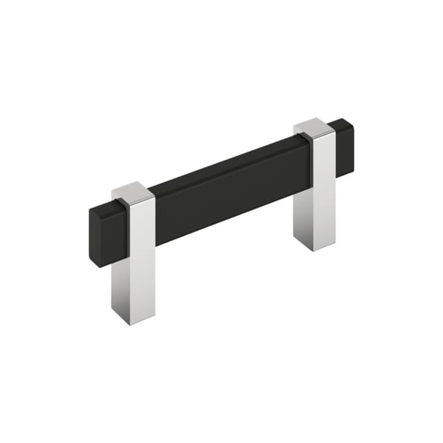 3" Mulino Cabinet Pull, Matte Black/Polished Chrome