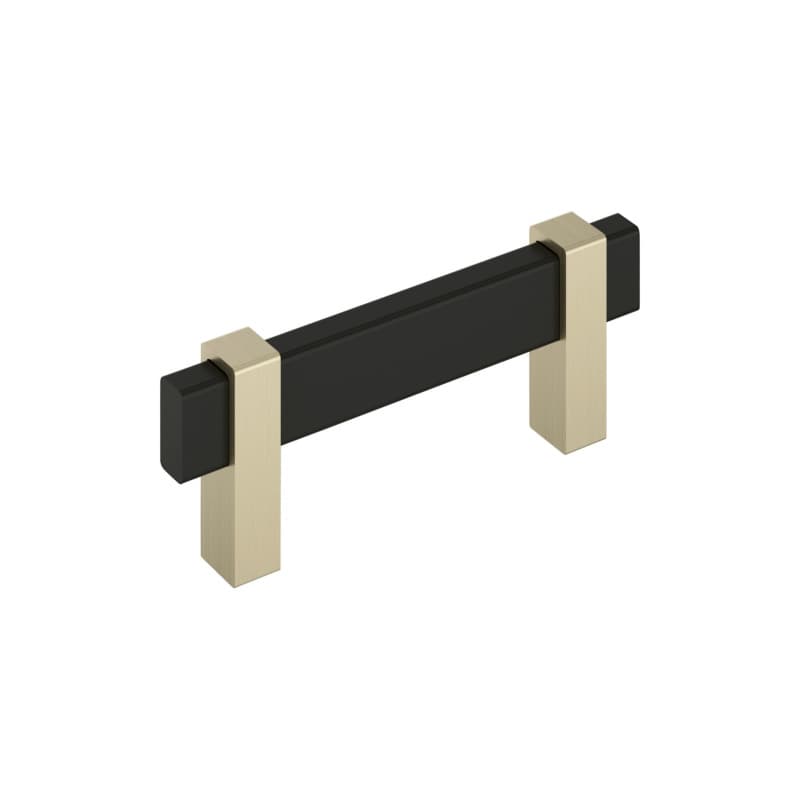 3" Mulino Cabinet Pull, Matte Black/Golden Champagne