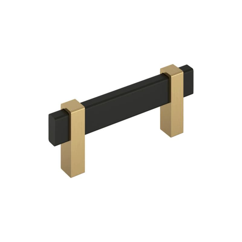3" Mulino Cabinet Pull, Matte Black/Champagne Bronze