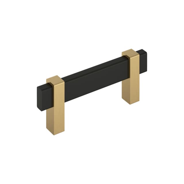 3" Mulino Cabinet Pull, Matte Black/Champagne Bronze