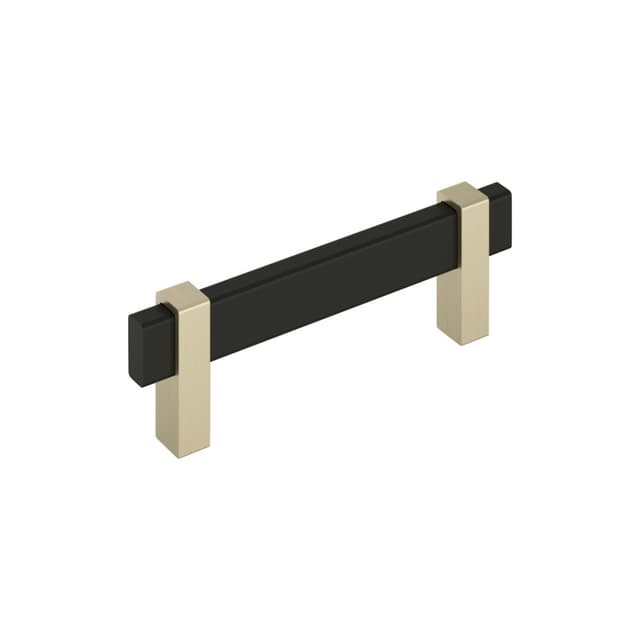3-3/4" Mulino Cabinet Pull, Matte Black/Golden Champagne