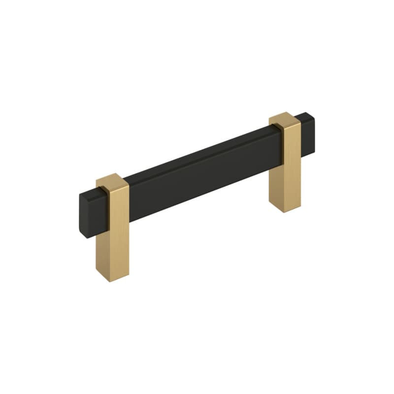 3-3/4" Mulino Cabinet Pull, Matte Black/Champagne Bronze