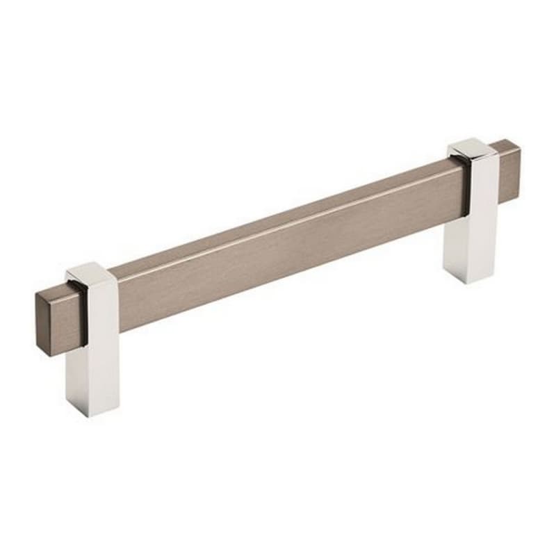 5-1/16" Mulino Cabinet Pull, Black Brushed Nickel/Polished Chrome