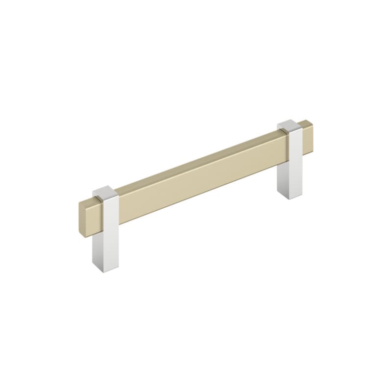 5-1/16" Mulino Cabinet Pull, Golden Champagne/Polished Chrome