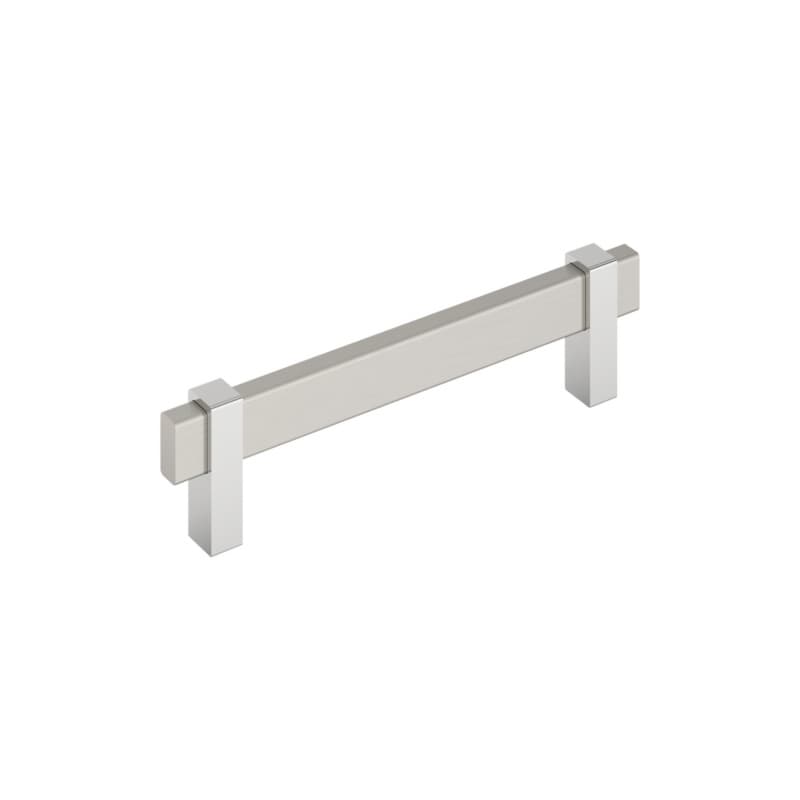 5-1/16" Mulino Cabinet Pull, Satin Nickel/Polished Chrome