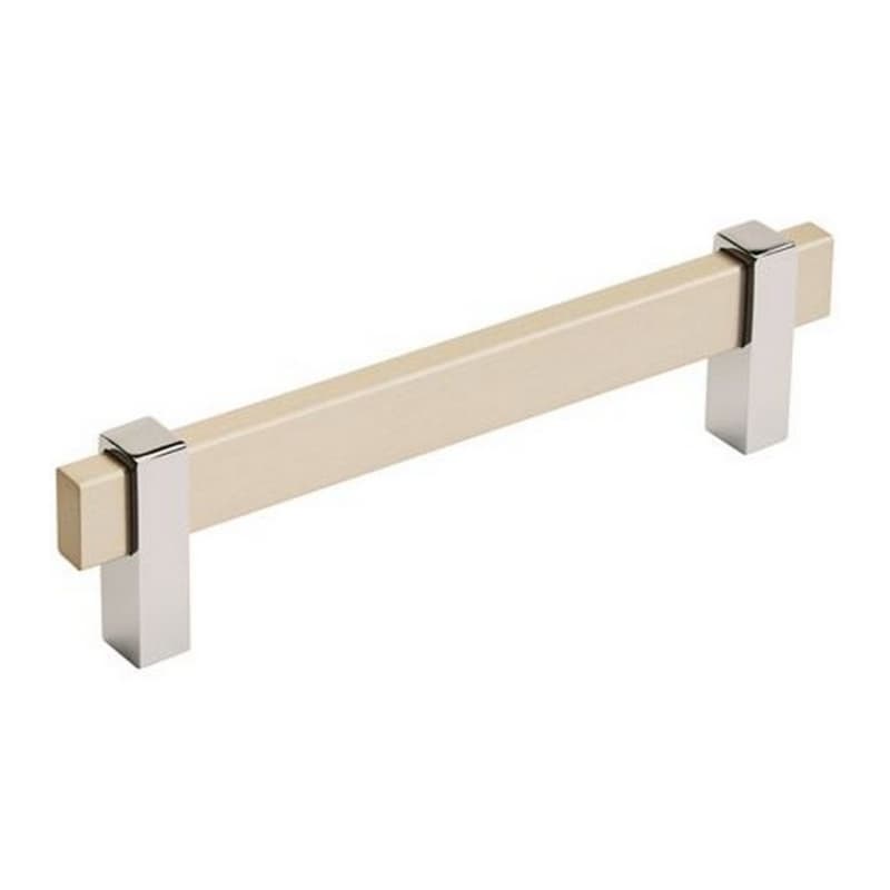 5-1/16" Mulino Cabinet Pull, Silver Champagne/Polished Chrome