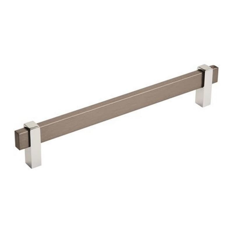 7-9/16" Mulino Cabinet Pull, Black Brushed Nickel/Polished Chrome