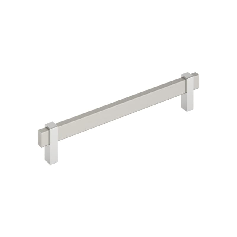 7-9/16" Mulino Cabinet Pull, Satin Nickel/Polished Chrome