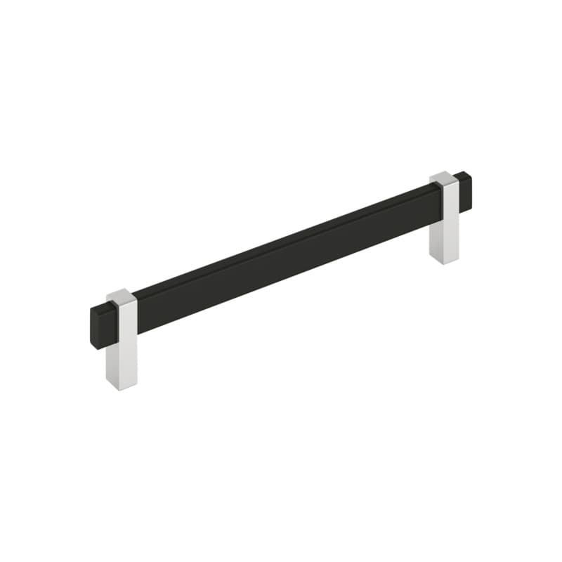 7-9/16" Mulino Cabinet Pull, Matte Black/Polished Chrome