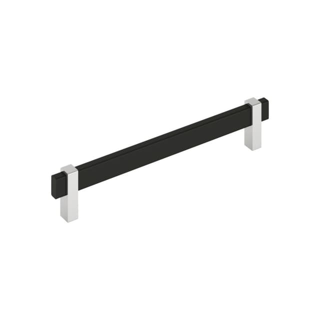 7-9/16" Mulino Cabinet Pull, Matte Black/Polished Chrome