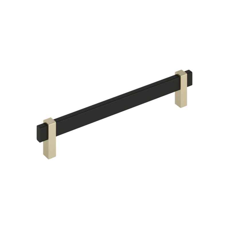7-9/16" Mulino Cabinet Pull, Matte Black/Golden Champagne