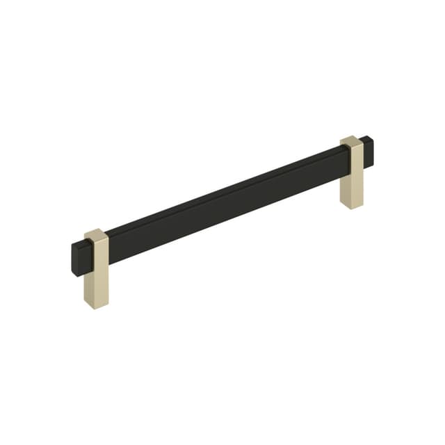 7-9/16" Mulino Cabinet Pull, Matte Black/Golden Champagne