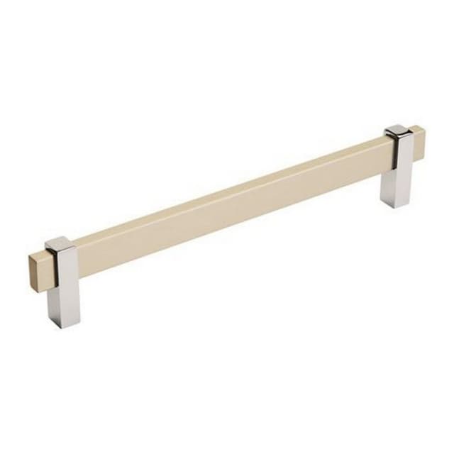 7-9/16" Mulino Cabinet Pull, Silver Champagne/Polished Chrome