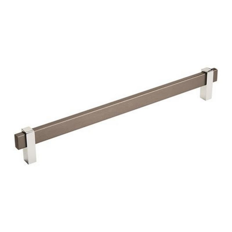 10-1/16" Mulino Cabinet Pull, Black Brushed Nickel/Polished Chrome