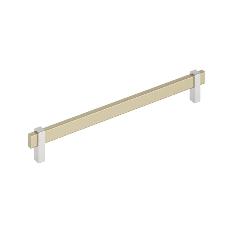 10-1/16" Mulino Cabinet Pull, Golden Champagne/Polished Chrome