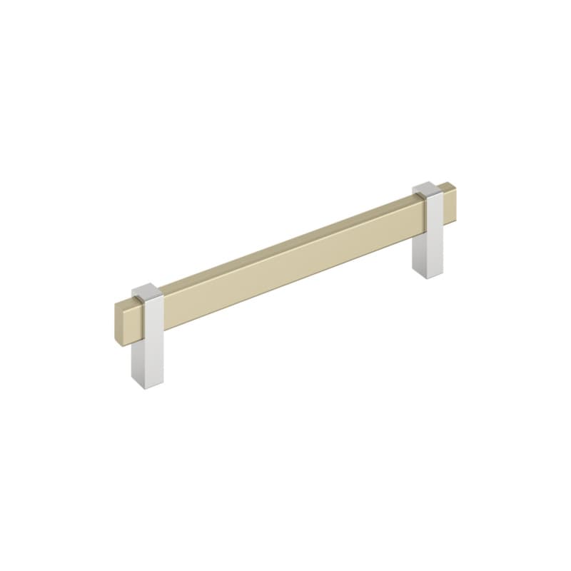 6-5/16" Mulino Cabinet Pull, Golden Champagne/Polished Chrome