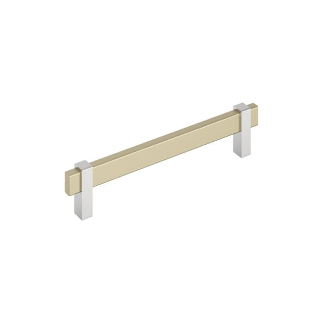 6-5/16" Mulino Cabinet Pull, Golden Champagne/Polished Chrome
