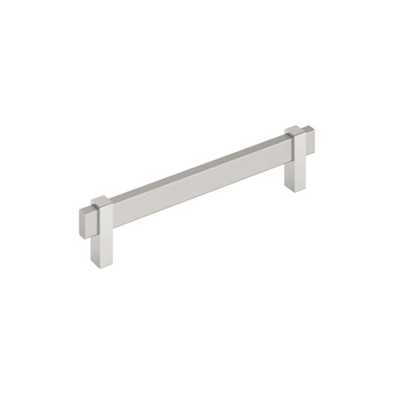 6-5/16" Mulino Cabinet Pull, Satin Nickel/Polished Chrome