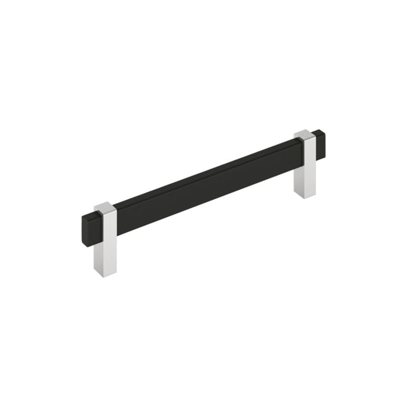 6-5/16" Mulino Cabinet Pull, Matte Black/Polished Chrome
