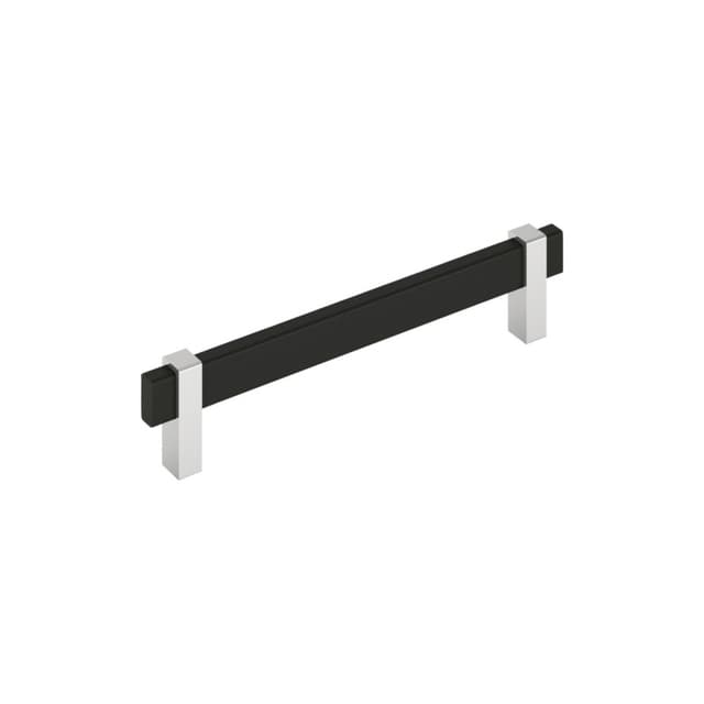 6-5/16" Mulino Cabinet Pull, Matte Black/Polished Chrome