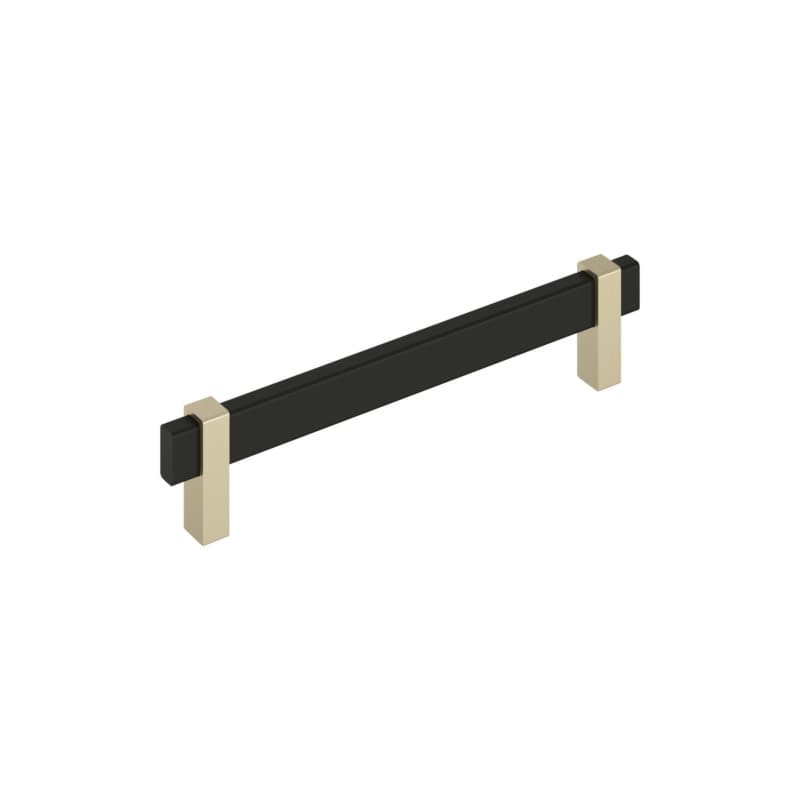 6-5/16" Mulino Cabinet Pull, Matte Black/Golden Champagne