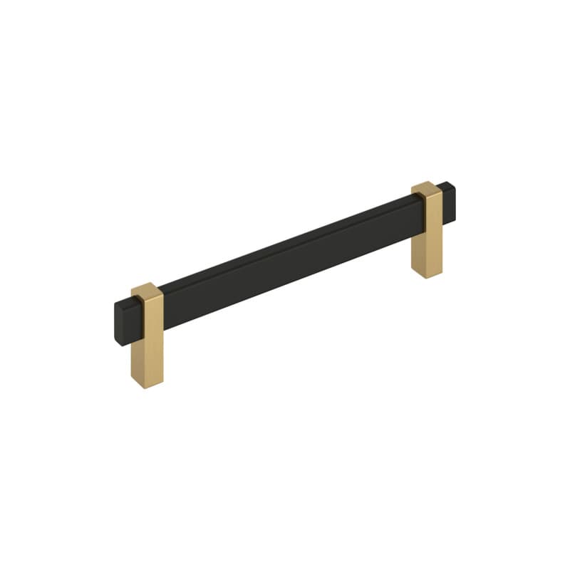6-5/16" Mulino Cabinet Pull, Matte Black/Champagne Bronze