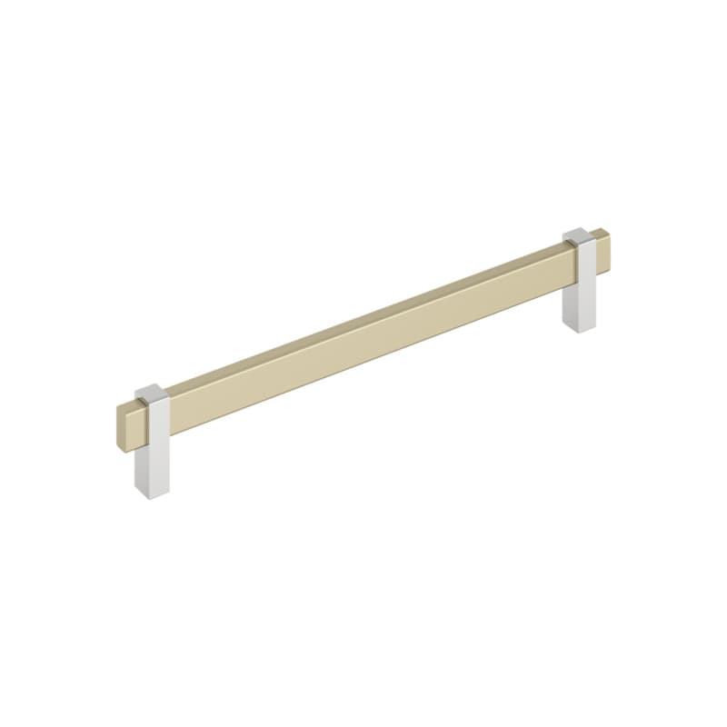 8-13/16" Mulino Cabinet Pull, Golden Champagne/Polished Chrome