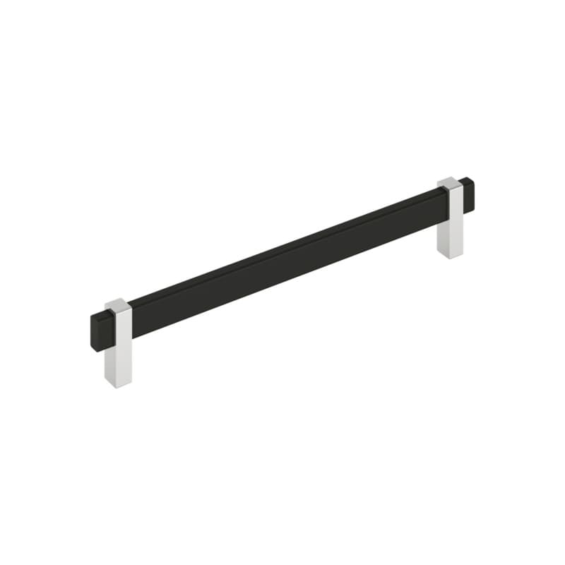 8-13/16" Mulino Cabinet Pull, Matte Black/Polished Chrome