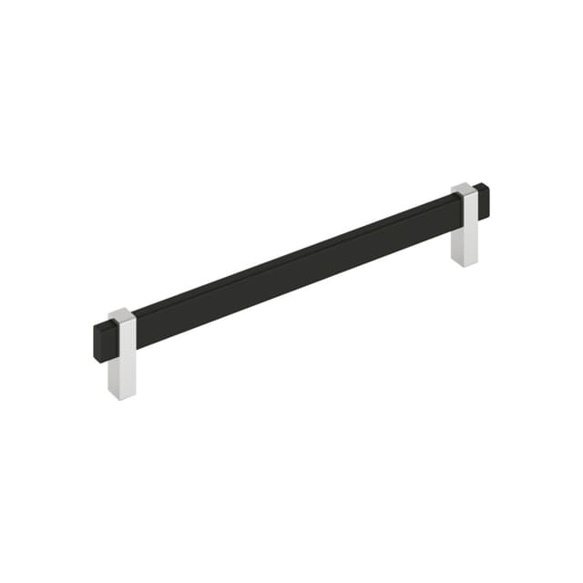 8-13/16" Mulino Cabinet Pull, Matte Black/Polished Chrome