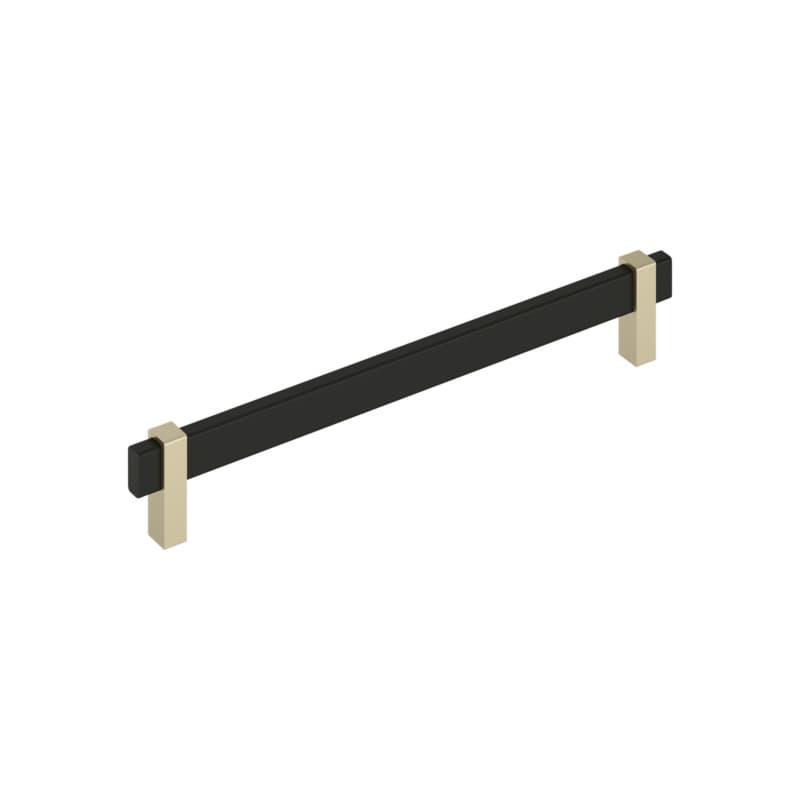 8-13/16" Mulino Cabinet Pull, Matte Black/Golden Champagne