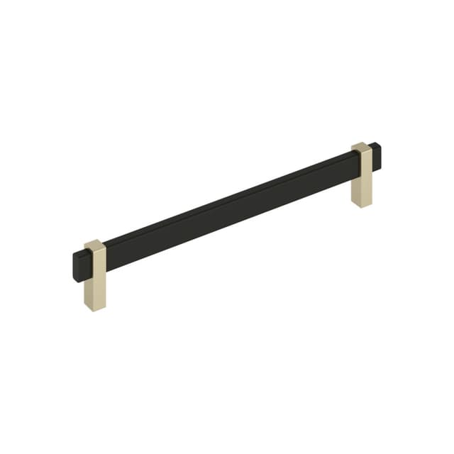 8-13/16" Mulino Cabinet Pull, Matte Black/Golden Champagne