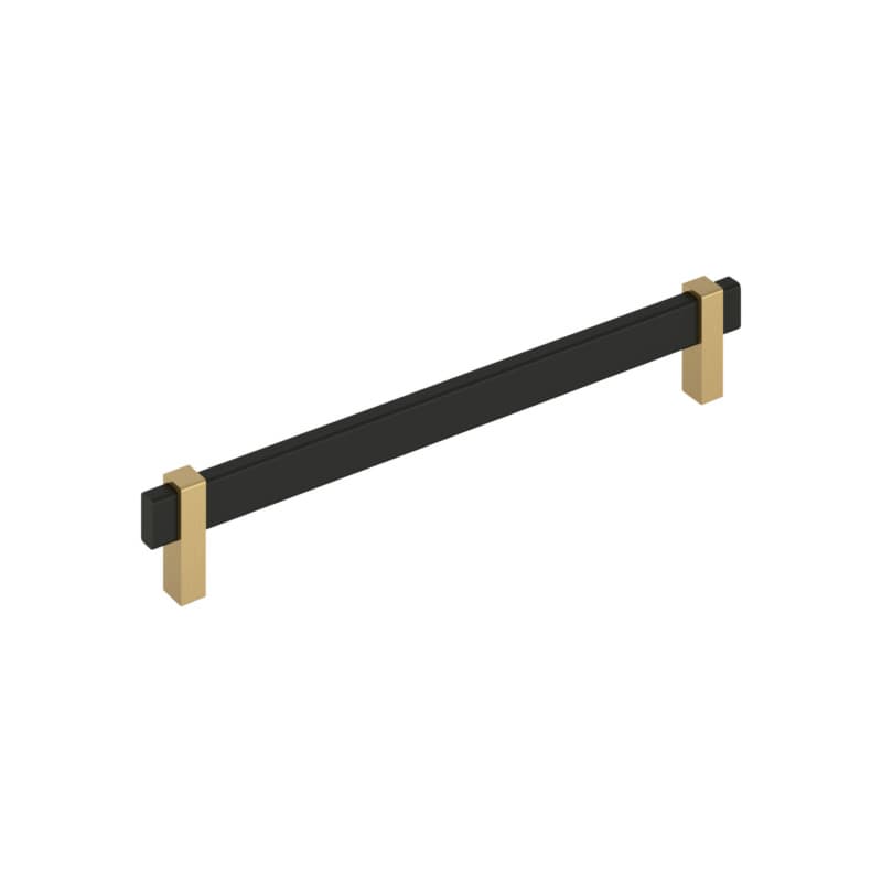 8-13/16" Mulino Cabinet Pull, Matte Black/Champagne Bronze