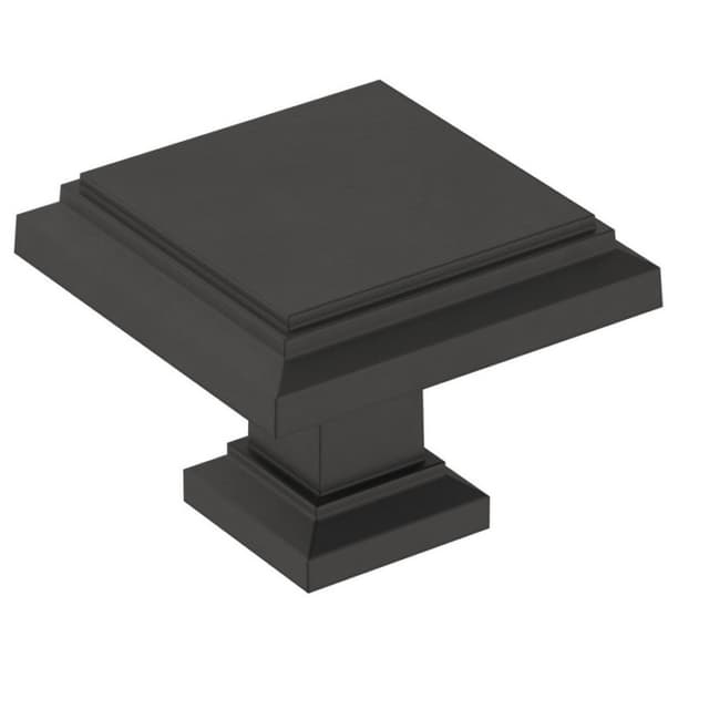 1-1/4" Appoint Square Knob, Matte Black Finish