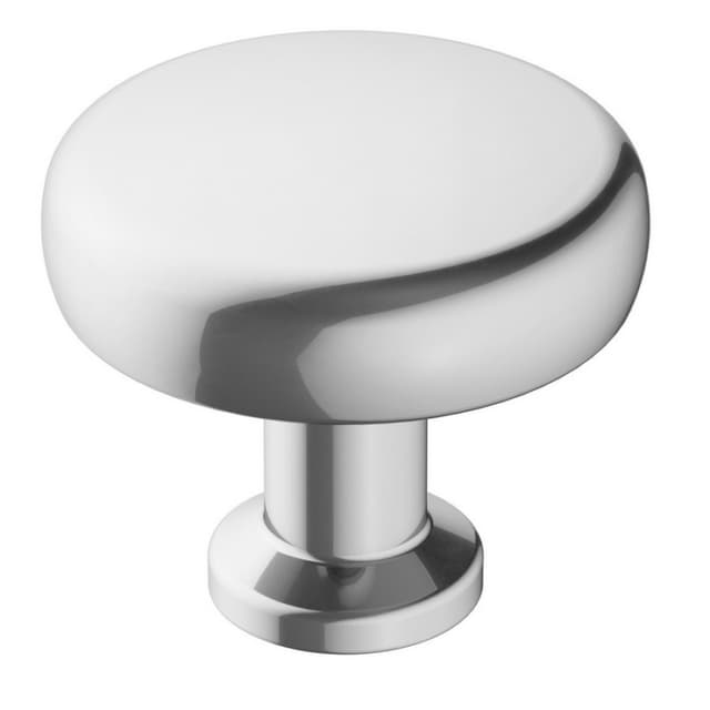 1-1/4" Factor Round Knob, Polished Chrome Finish
