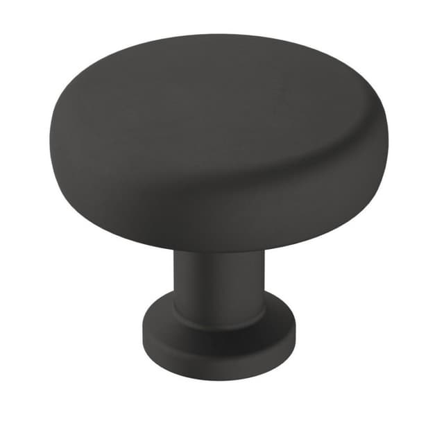 1-1/4" Factor Round Knob, Matte Black Finish